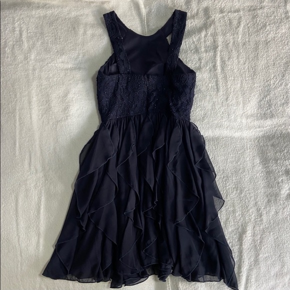 Macy’s Speechless Navy Blue Glitter Flowy Formal Dress - Picture 2 of 6